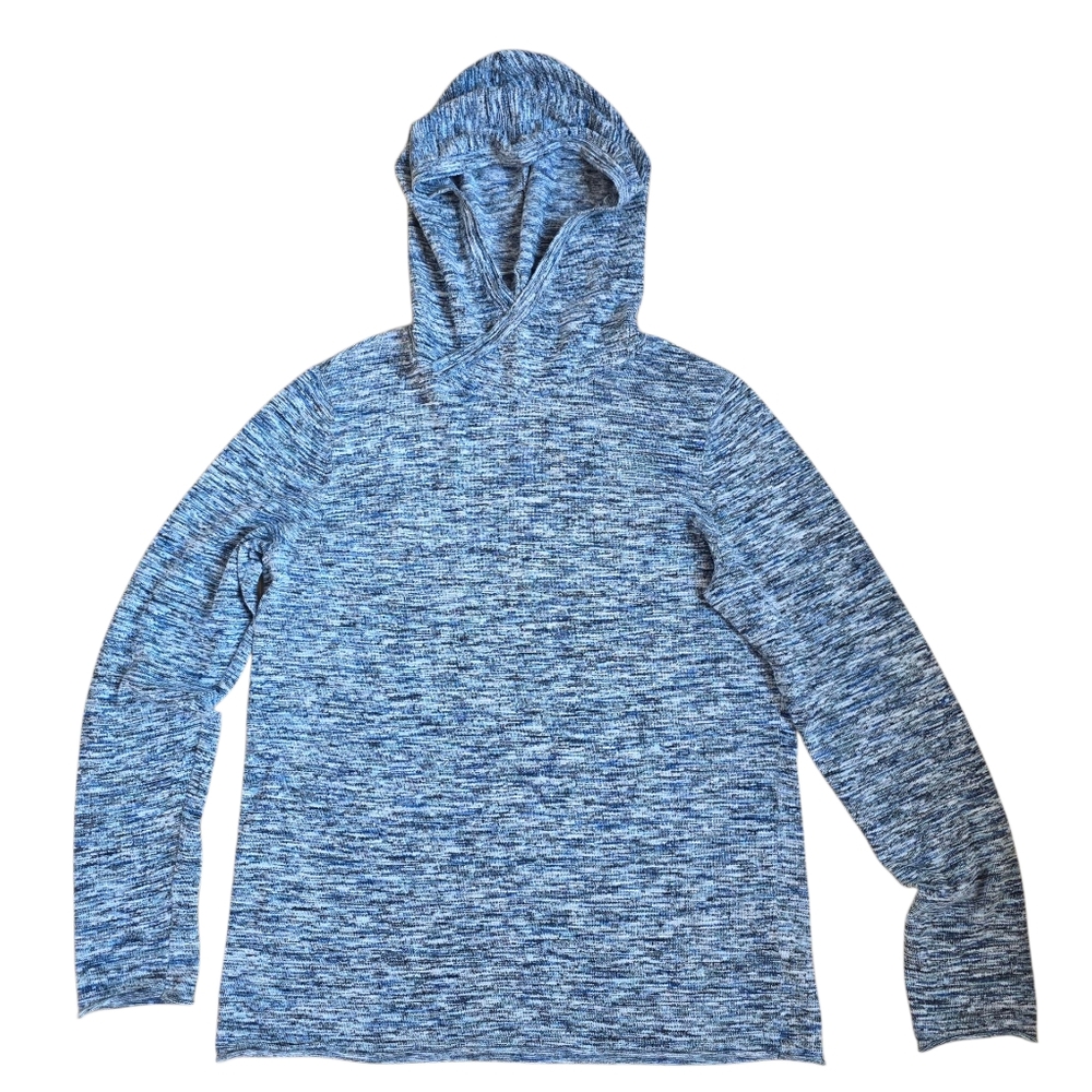 Express Blue, White & Black Heathered Sweater Hoodie Sz M EUC